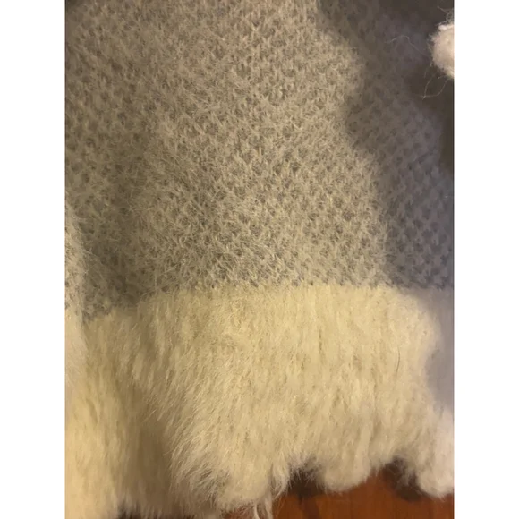 Umgee Fuzzy Knit Camo Sweater Gray Cream Medium Cozy Soft - Picture 9 of 9